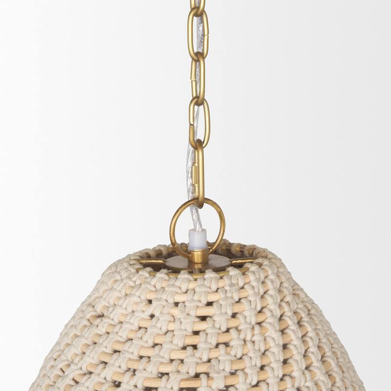 Tosha 1-Light Tapered Cotton Rope Drum Pendant