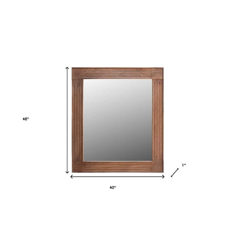 HomeRoots 46" Brown Dresser Solid Wood Mirror