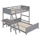 preview thumbnail 5 of 22, Modern Twin Over Full Solid Wood Bunk Bed Kids Bed with Versatility Desk,Two Drawers and Stairs