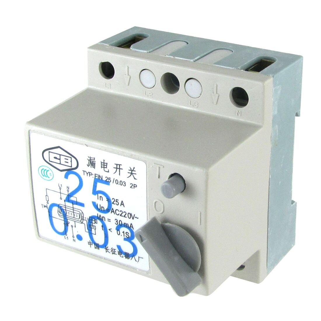 Unique Bargains Unique Bargains 25a Ac 220v Double Poles 2p Switch Type Rccb Residual Current Circuit Breaker