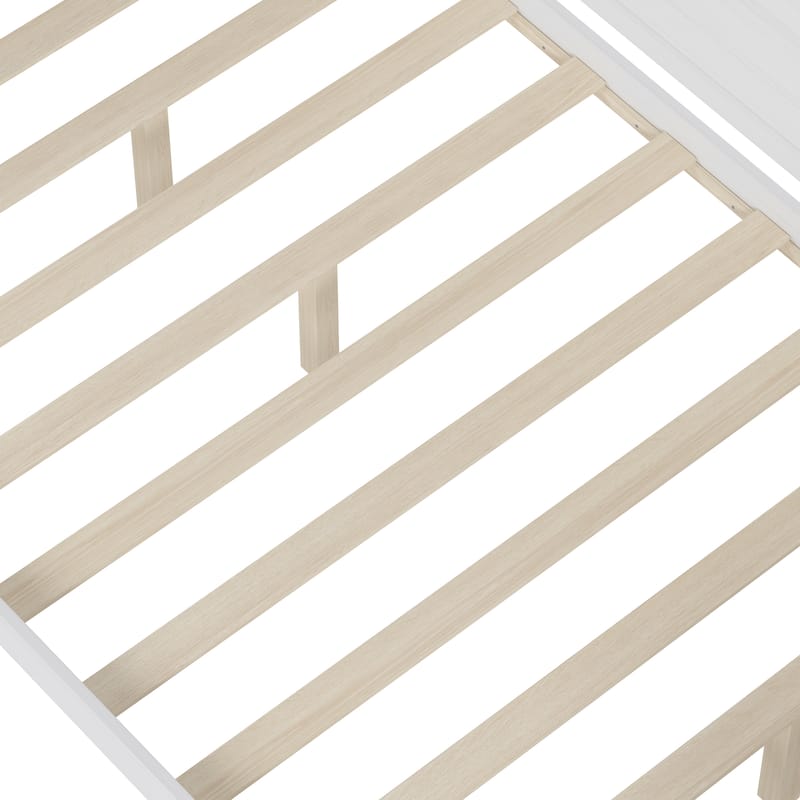 Full Wooden Daybed with Storage Shelves