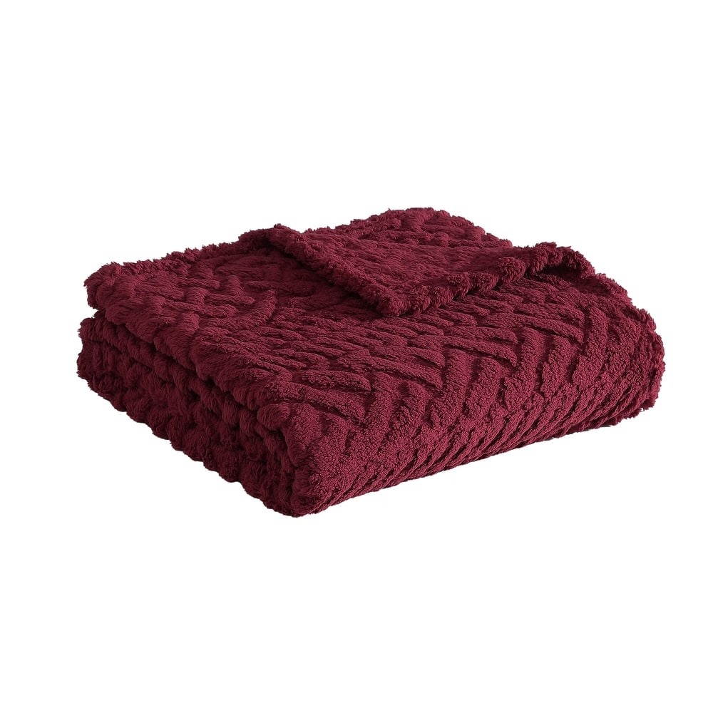 Nautica Declan Plush Sherpa Throw Blanket, Warm & Machine Washable