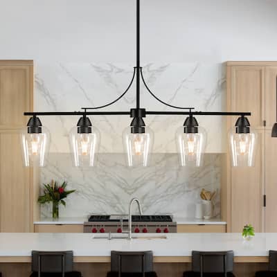 Kitchen Island Lighting Dining Room Light Fixtures Linear Chandelier - 5-Light
