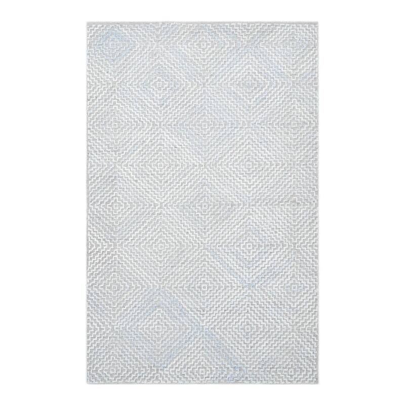 Overton Handmade Modern Contemporary Geometric Area Rug - 3'x5' - Light Blue