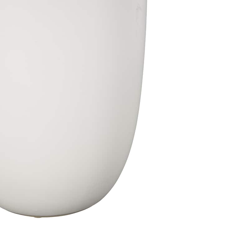 Ceramic Sleek Amphora Vase with Scroll Handles - White - Roche River Decor - 8"W x 8"L x 16"H