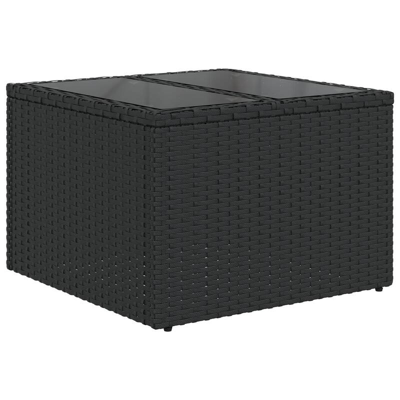 vidaXL 4 Garden Sofa Set with Cushions Black Poly Rattan - 69.9 x 48.2 x 27.2