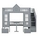 preview thumbnail 5 of 25, Twin-Over-Twin Bunk Bed with Convertible Desk, Solid Pine Wood, Playhouse Design, Fence-Shaped Frame, Grey