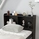 preview thumbnail 4 of 7, Espresso Twin Size Pine Wood Platform Bed with Storage Headboard, Twin Trundle, and 3 Drawers