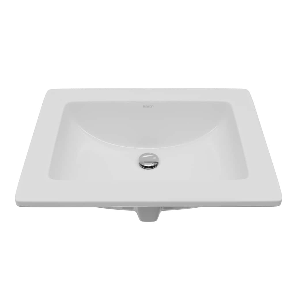 Karran Valera 23" Rectangular Top Mount Vitreous China Bathroom Sink in White