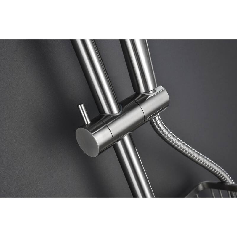 ShowerSpas Shower System, with 10" Rain Showerhead, 4-Function Hand Shower, Adjustable Slide Bar and Soap Dish