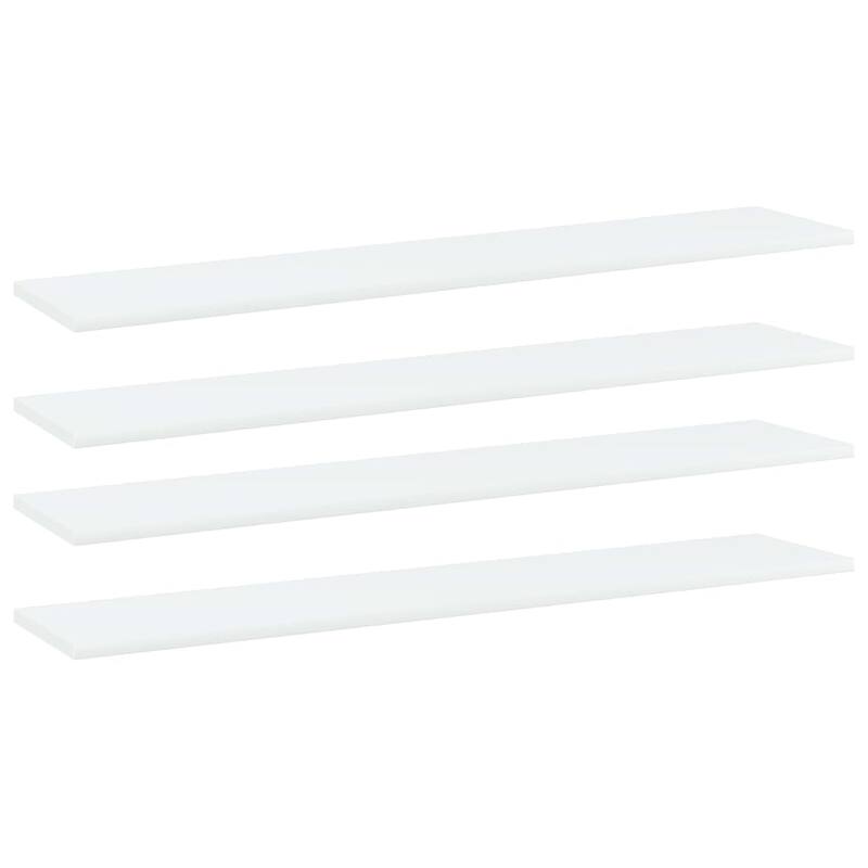vidaXL Bookshelf Boards 4 pcs White 39.4"x7.9"x0.6" Chipboard