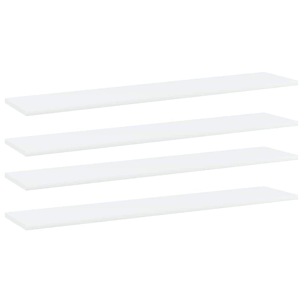 vidaXL Bookshelf Boards 4 pcs White 39.4"x7.9"x0.6" Chipboard