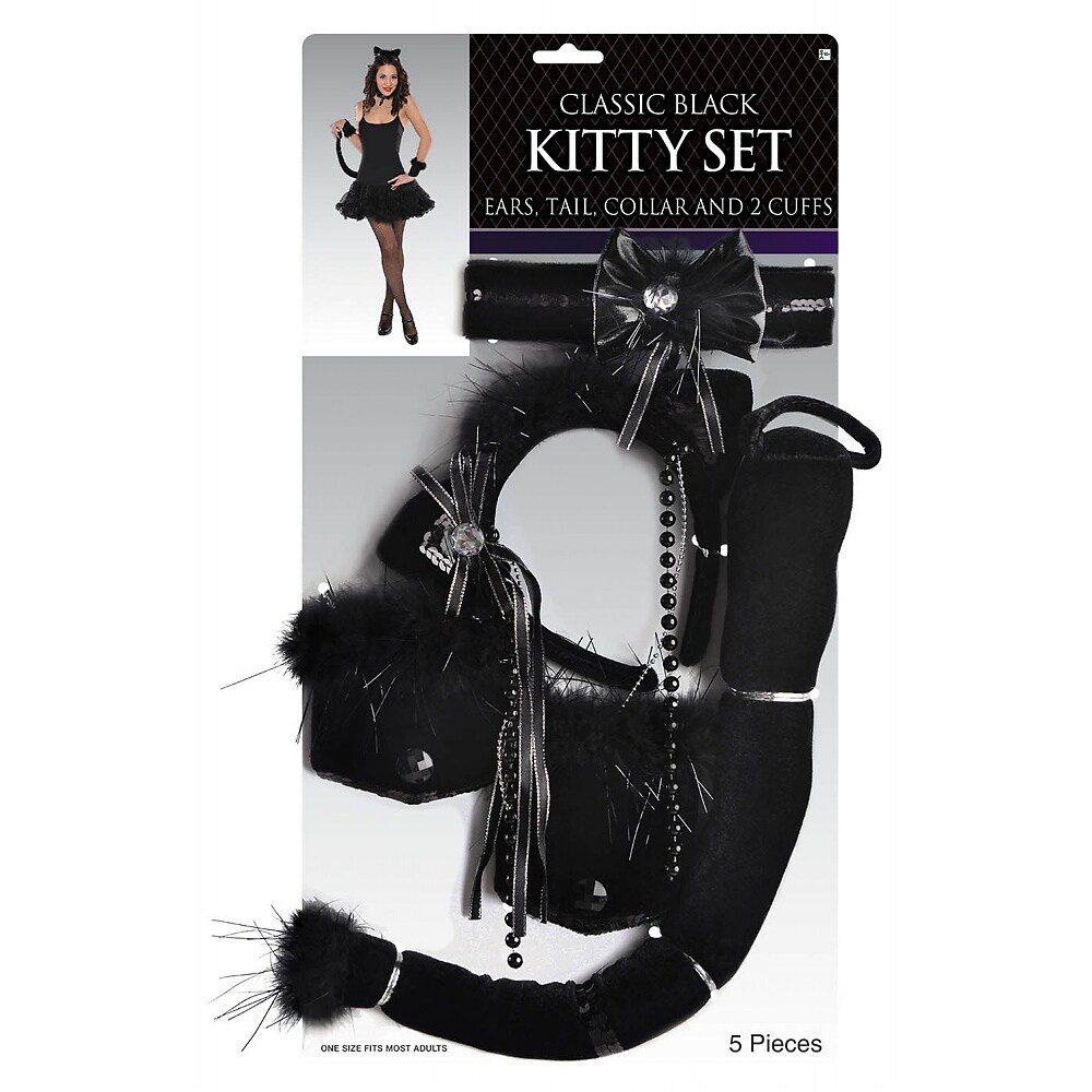Shop Classic Black Kitty Set Adult Costume Accessory Kit Free