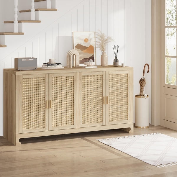 Ail 61.4 inch Wide Accent Rattan Sideboard Buffet Storage Cabinet On Sale Bed Bath Beyond 39063487