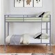 preview thumbnail 10 of 31, Twin Over Twin Metal Bunk Bed, Low Profile, Ladder, High Guardrail