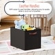 preview thumbnail 38 of 64, Foldable Collapsible Storage Box Bins Linen Fabric Shelf Basket Cube Organizer with Leather Handles - Set of 6