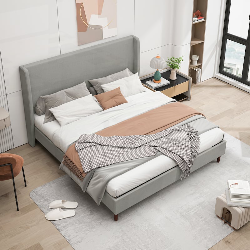 Luxurious Upholstered King Bed Frame with Exceptional Support and Easy Assembly