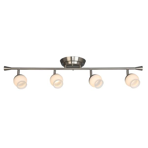 eglo mill street 4 light brushed nickel led semi flush mount track lighting with frosted glass