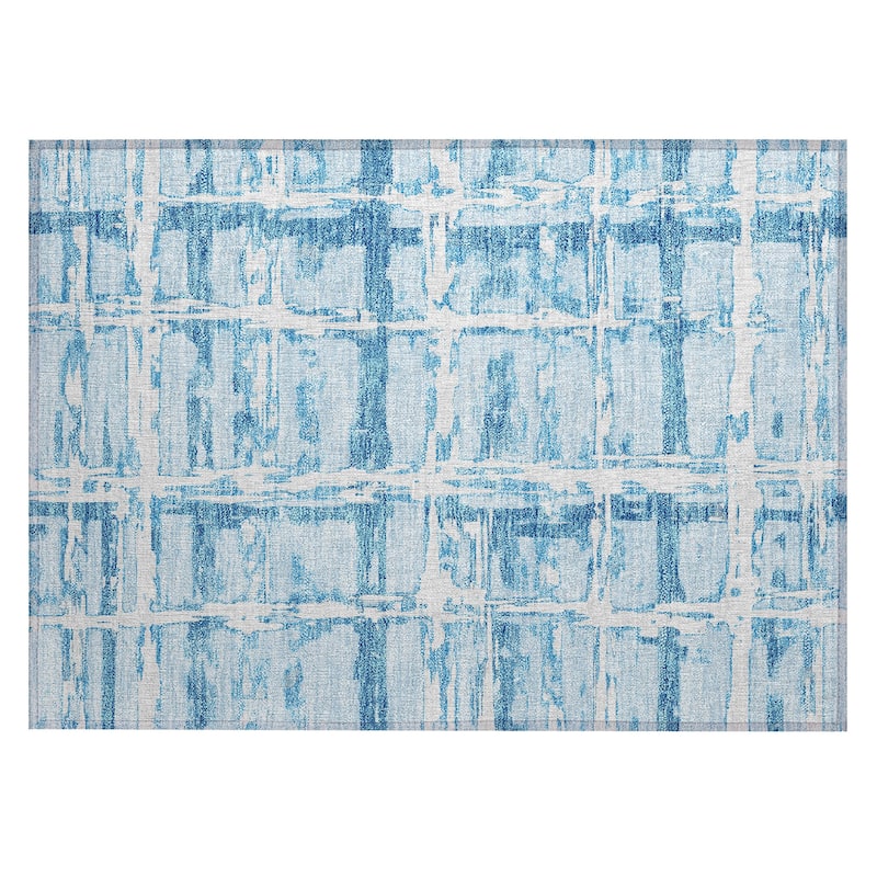 Machine Washable Indoor/ Outdoor Chantille Abstract Contemporary Rug