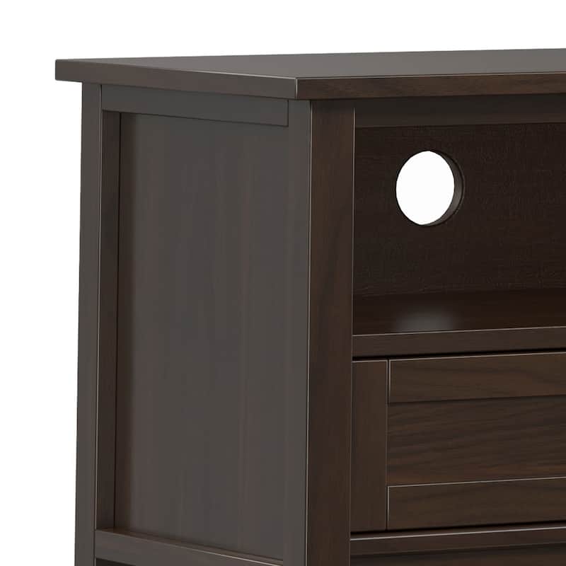 WYNDENHALL Norfolk SOLID WOOD 72" Wide Transitional TV Media Stand For TVs up to 80" - 18" d x 72" w x 20" h
