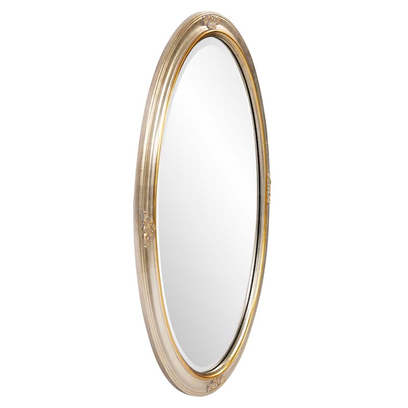 Allan Andrews Gold Wood Framed Oval Carlton Wall Mirror