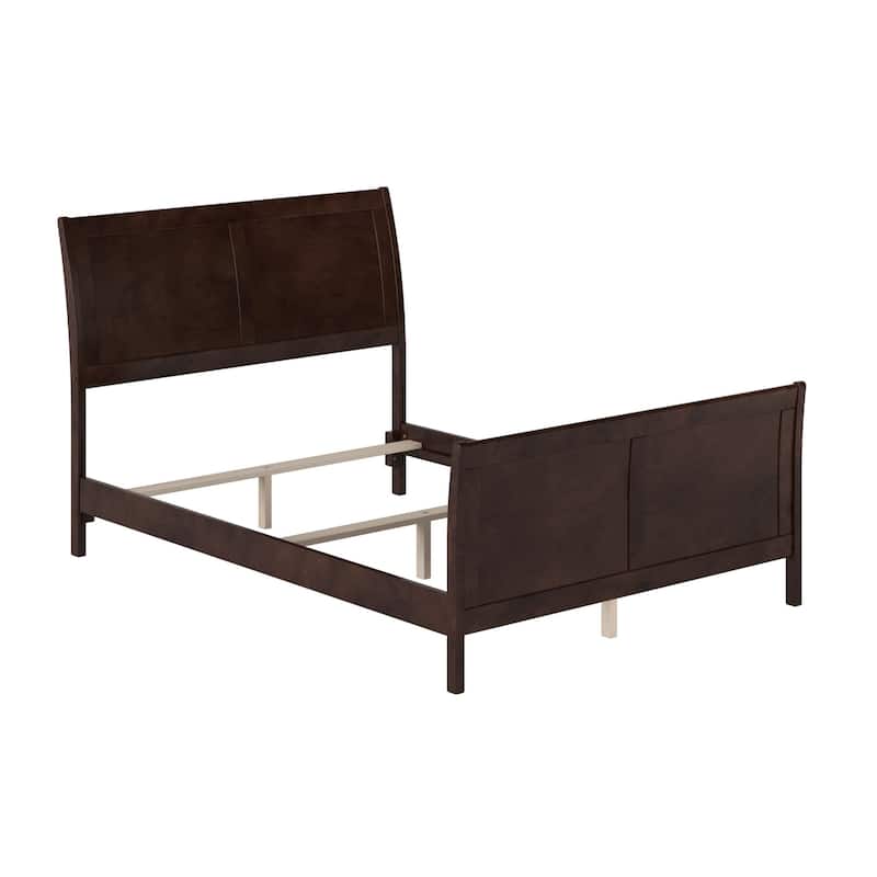 Portland Full Size Wood Foundation Bed Frame In Espresso