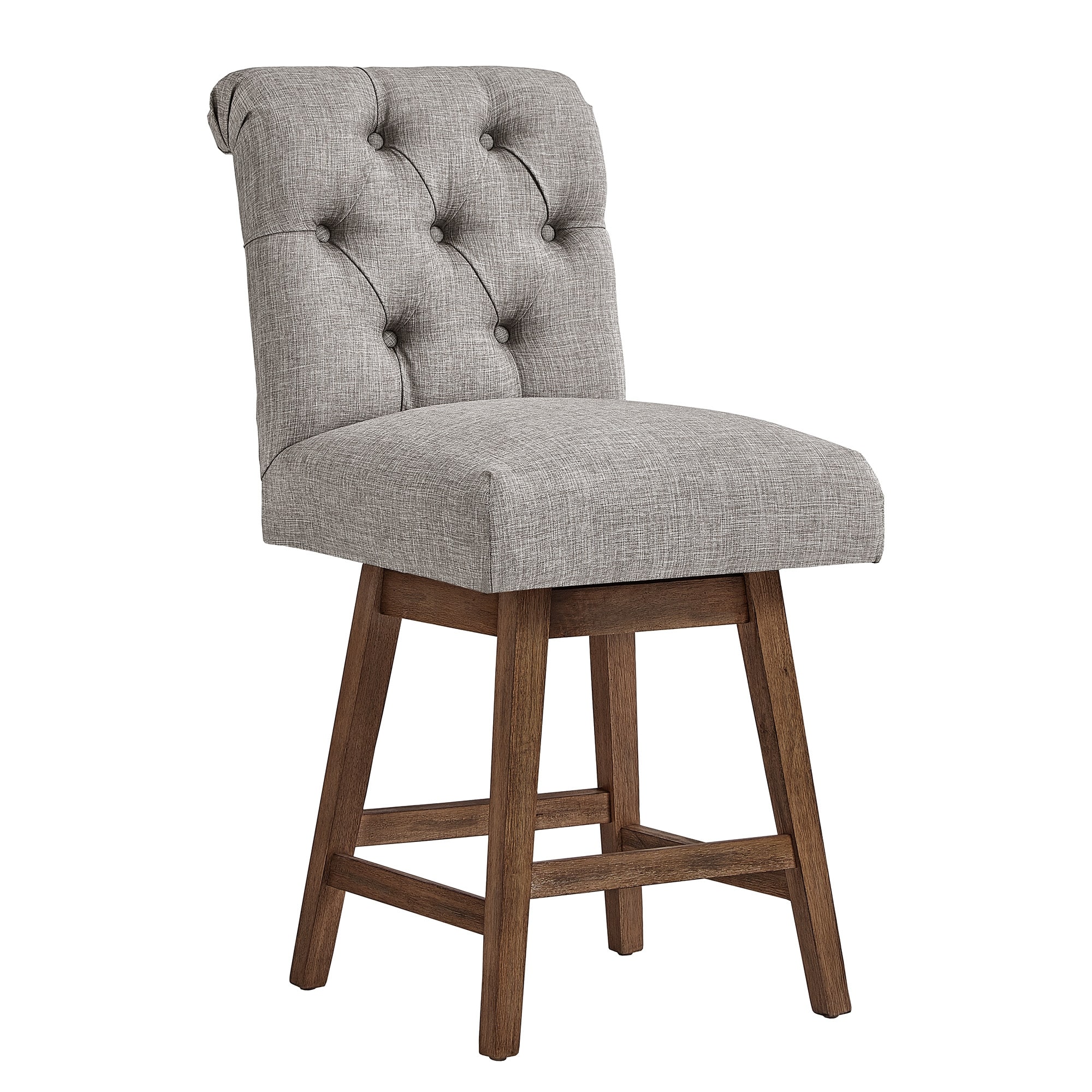 The Gray Barn Larken Tufted Linen Upholstered Swivel Stools Set Of 2 Overstock 24104122 24 Beige