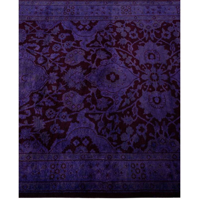 Overdyed One-of-a-Kind Hand-Knotted Area Rug - Purple - 2' 7" x 7' 9"