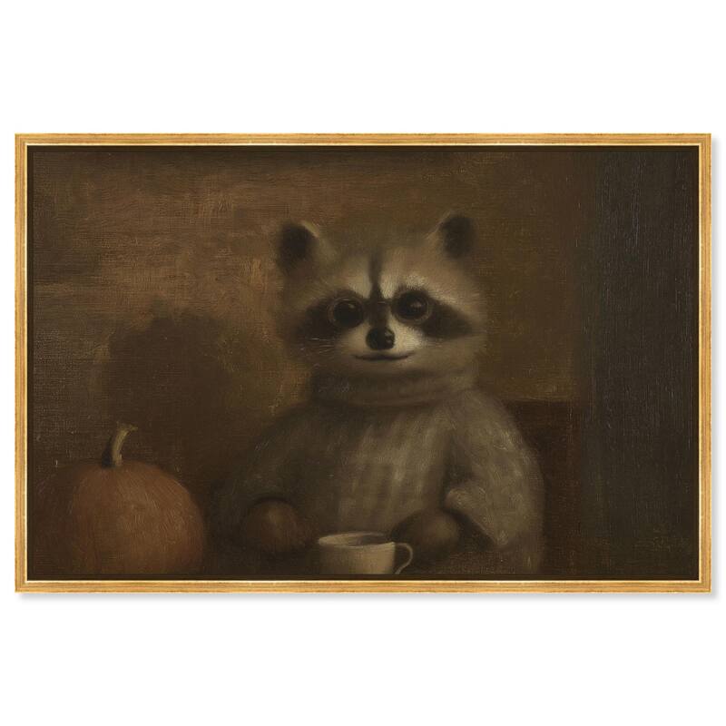 Raccoon Reverie Canvas by Art Remedy - Gold - 45" x 30"