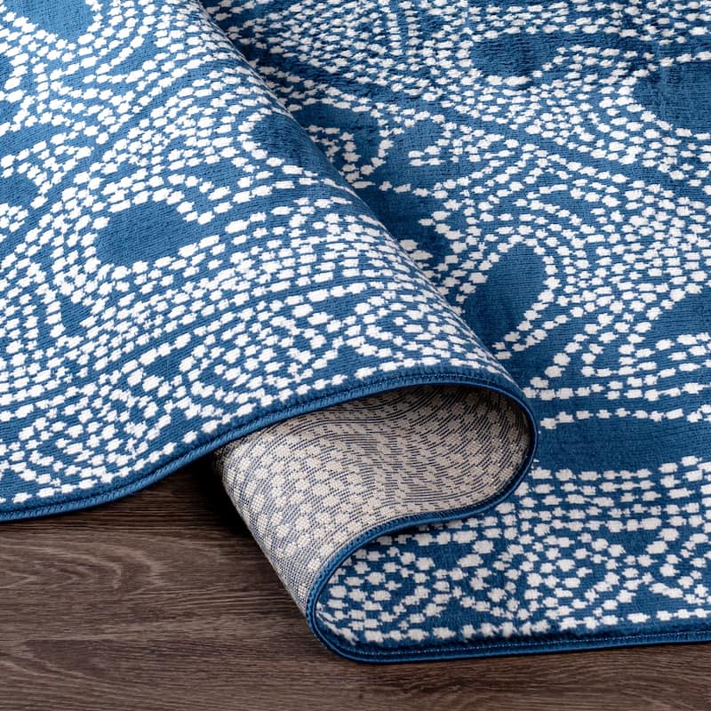 Livabliss Adela Mosaic Floral Area Rug