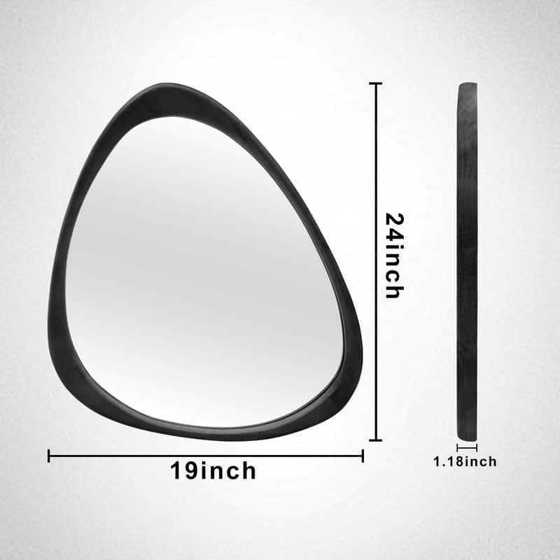 Irregular Mirror Asymmetrical Wood Wall Mirror