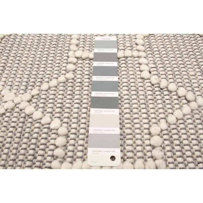 ECARPETGALLERY Braid weave Sienna Grey Wool Rug - 4'11 x 7'9