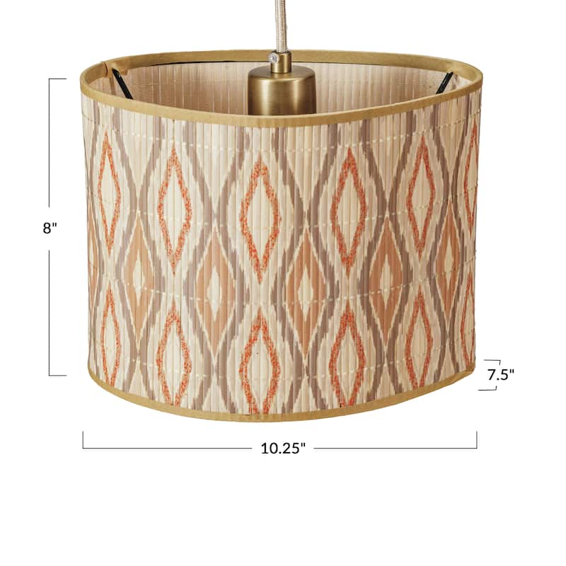 Bamboo Pendant Lamp with Printed Pattern