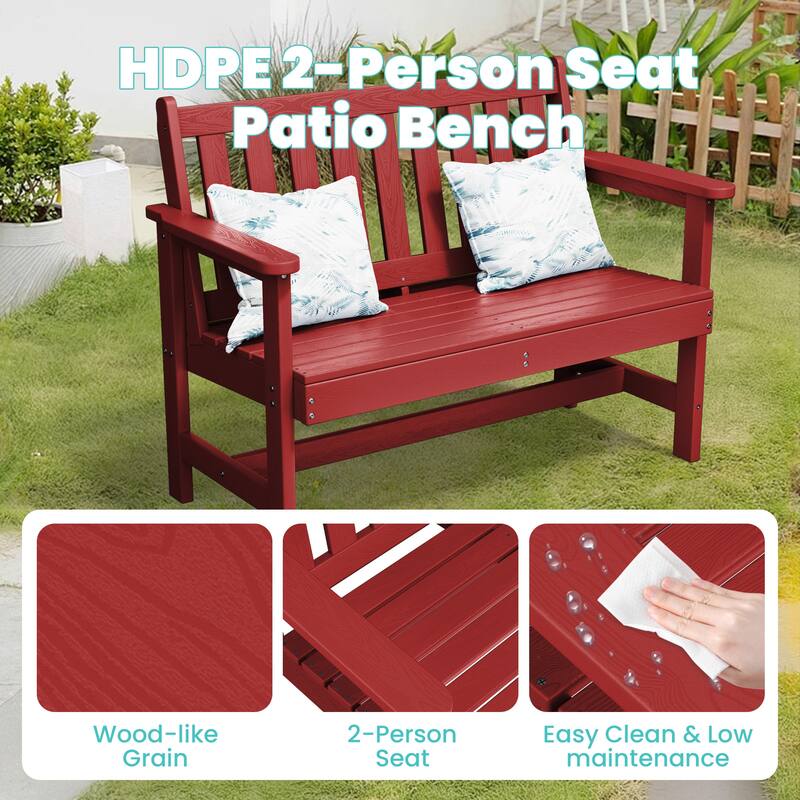 Outdoor 2-Person Garden Bench 42.92-in W x 35.83-in H