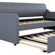 preview thumbnail 11 of 10, Upholstered Bed Twin Size Daybed with Trundle and USB Charging Design, Livingroom Daybed with Pull-out Sofa Bed, Gray