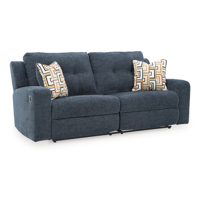Signature Design by Ashley Danum Blue Reclining Sofa - 87" W x 40" D x 41" H