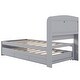 preview thumbnail 16 of 15, Twin Platform Bed with LED Storage Headboard, Charging Station, Trundle and Drawers
