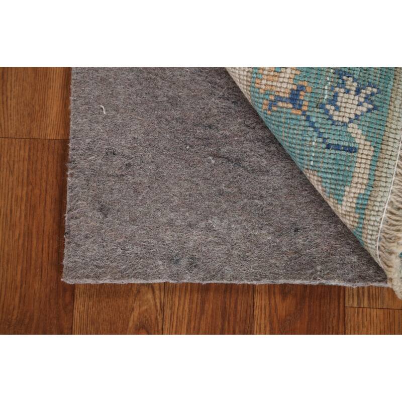 Hand Knotted Oriental 100% Wool Carpet Transitional Geometric Green Oushak Area Rug - 2' 11'' X 1' 11''