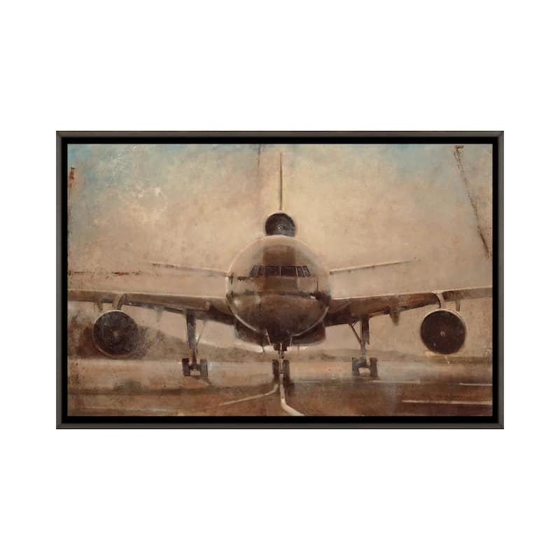 iCanvas "Tonal Plane" by Joseph Cates Framed - Charcoal - 32x48