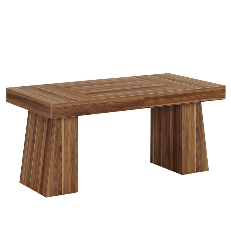 63" Modern Executive Desk, Large Computer Workstation with Sturdy Double Pedestal Base, Elegant Study & Writing Table