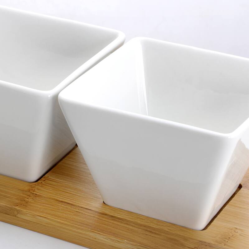 Elama Pantry Basics 5pc Appetizer and Condiment Server w/ Bamboo Block