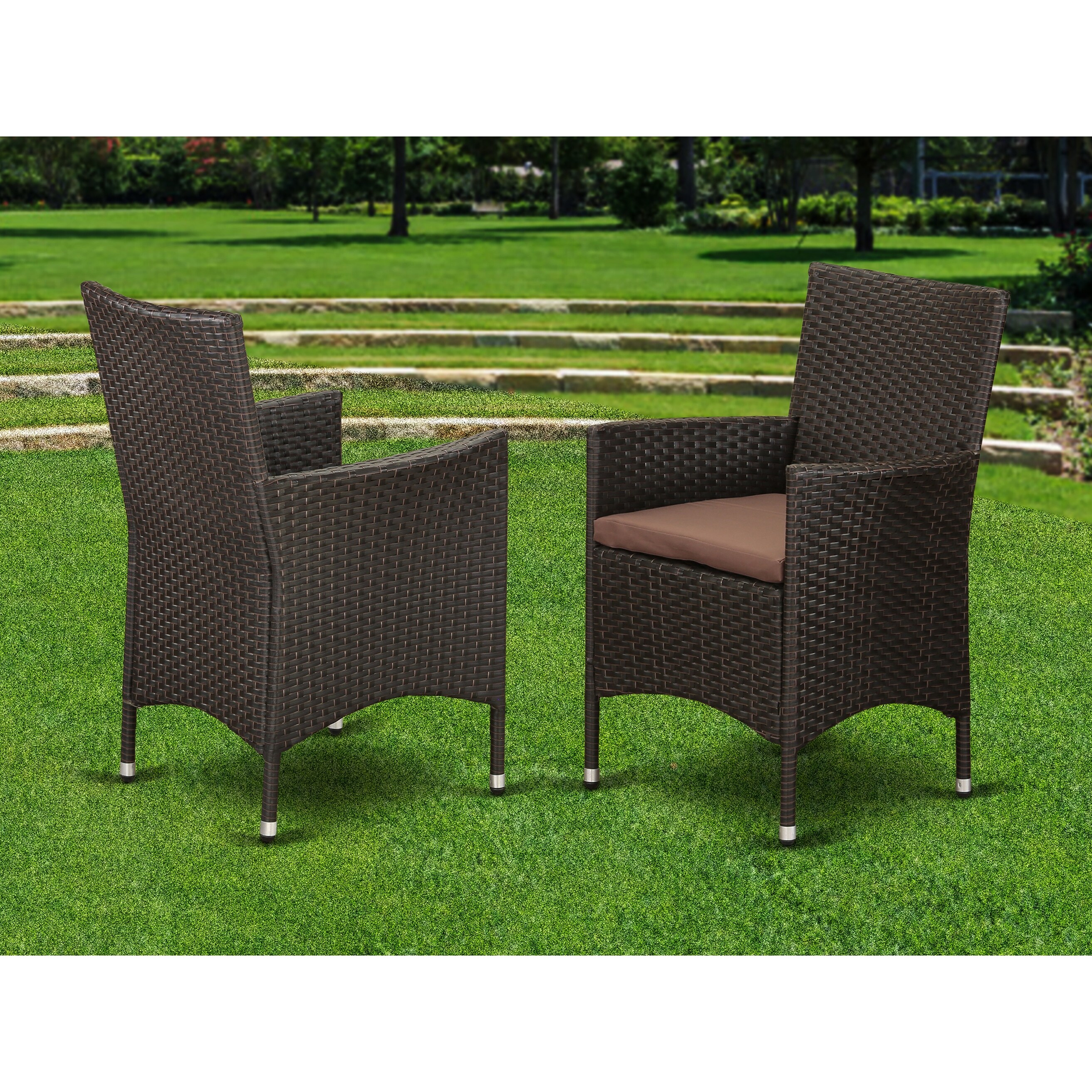 Shop Black Friday Deals On Hvlc163s Outdoor Wicker Patio Chair In Dark Brown Finish Overstock 28180238