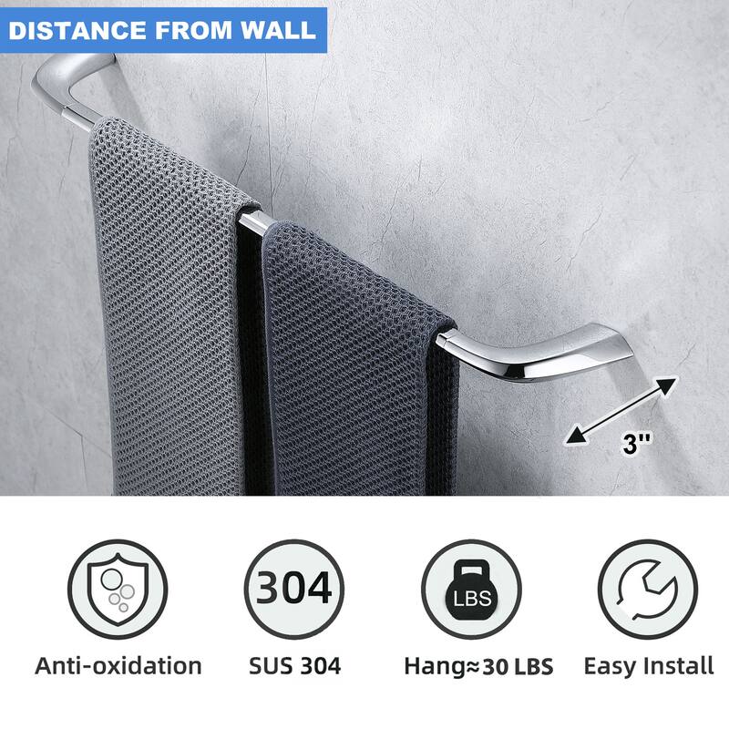 24 in. Wall Mounted Towel Bar Spot Resist Towel Holder