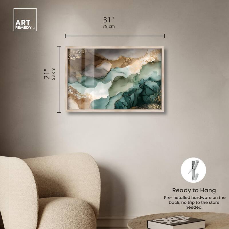 Golden Estuary I Shadowbox by Art Remedy