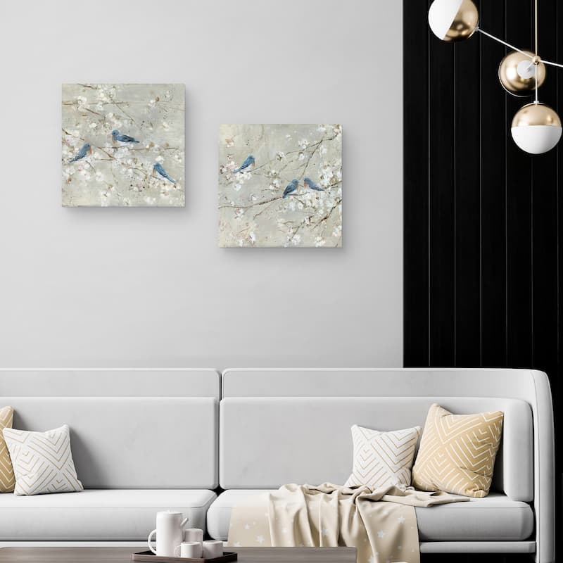 Bluebird Melody I, Bluebird Melody II by Sally Swatland Canvas Art Prints