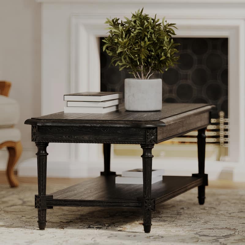 Maven Lane Pullman Traditional Rectangular Wooden Coffee Table
