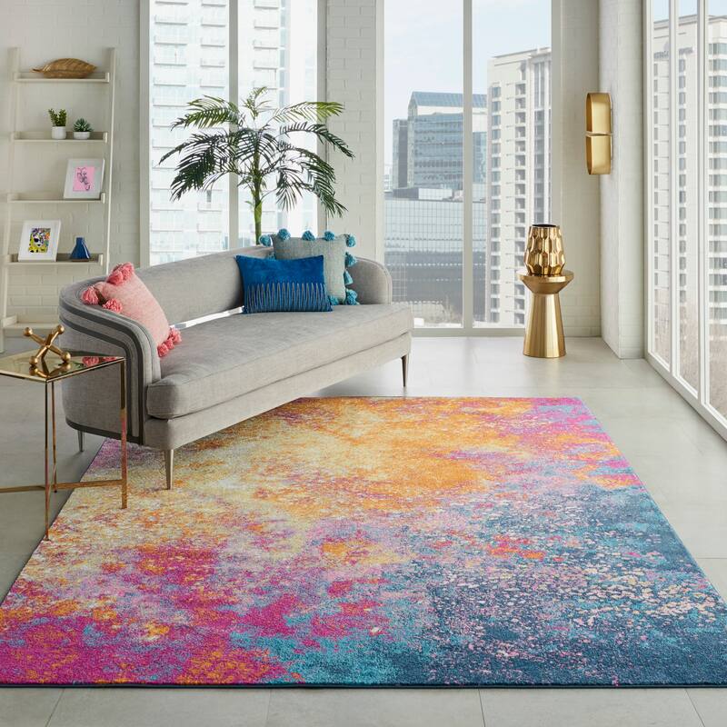 Nourison Passion Colorful Modern Abstract Area Rug - 9' x 12' - Orange/Multi