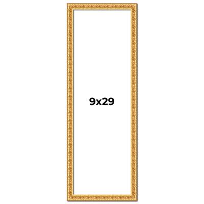 9x29 Frame Gold Real Wood Picture Frame Width 1 inches | Interior