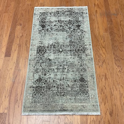 HERAT ORIENTAL Turkish Modern Erased Design Wool & Silk Rug - 2'7" x 4'11"