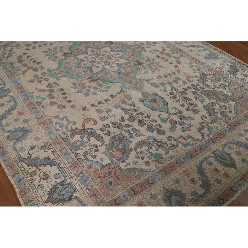 Tabriz Persian Area Rug Hand-Knotted Wool Carpet - 7'8"x 11'0"